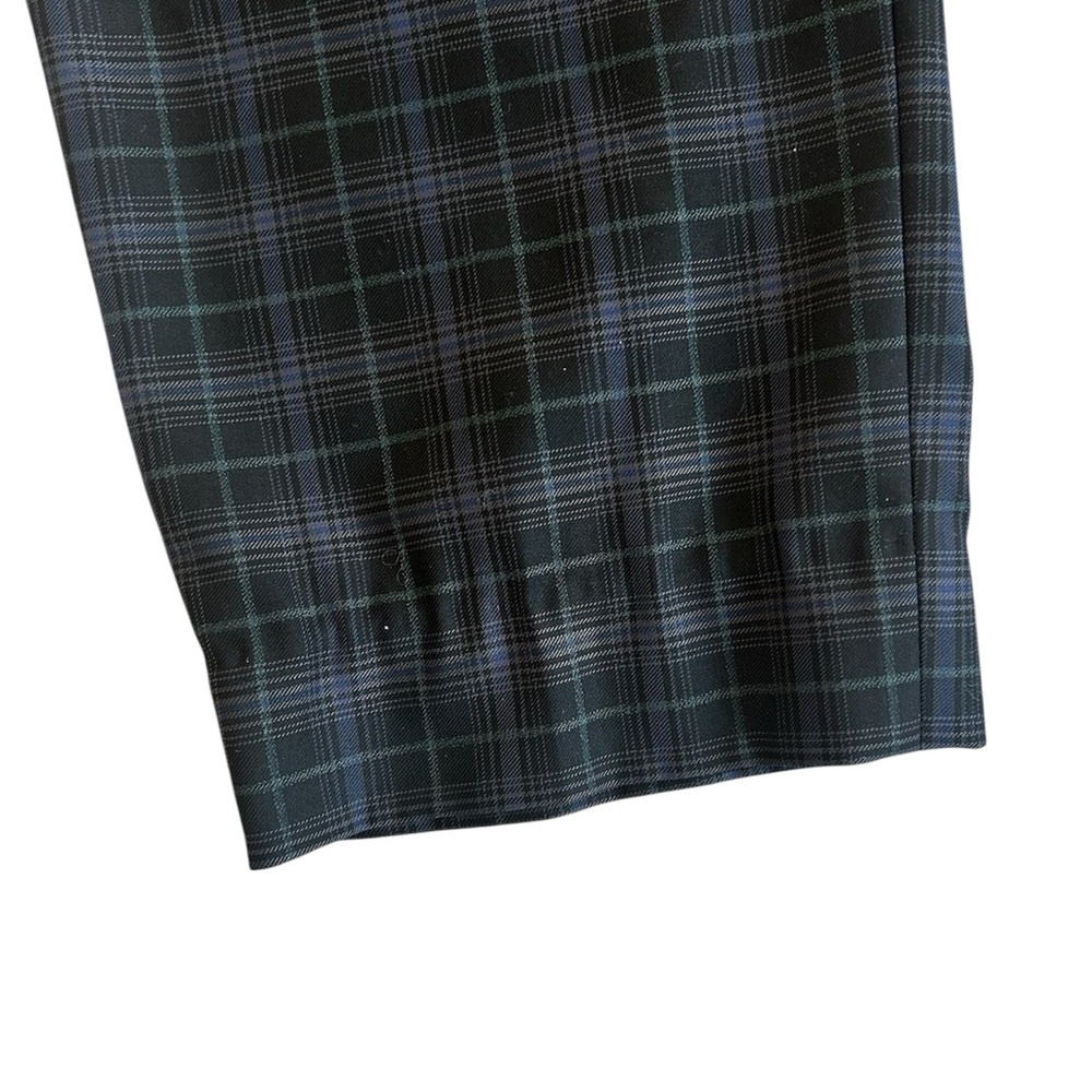 Tibi Marvel Blue/Black Plaid Taylor Straight Leg Pants Size 6 Officewear - Picture 4 of 8